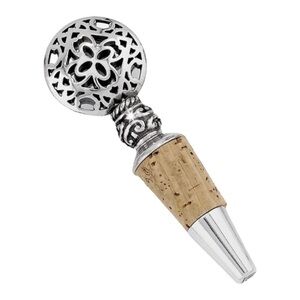 Vintage Brighton New Orleans Elegant Silver and Cork Wine Stopper